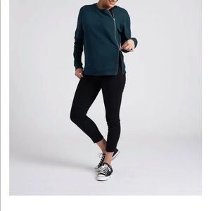 Meridian zip pullover in emerald